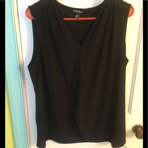 V-neck, sleeveless shirt